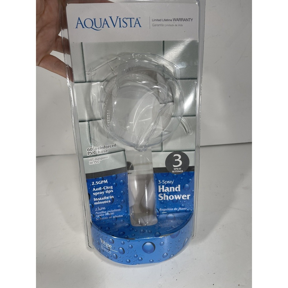 Aqua vista Hand Shower Hose 60" PVC Reinforced  Hose ONLY White‎ Check Pictures